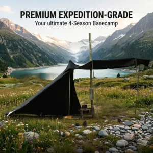 Easy Setup 1.6m Summer One Bedroom Two Bedrooms 210T Polyester Pyramid Tent Stove Jack Camping Waterproof Lightweight Shelter
