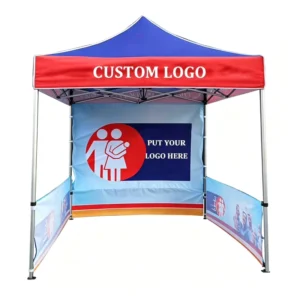 Easy Setup Aluminum Hexagon Frame Folding Gazebo Custom Graphic Printed Pop-Up Tent 10×10