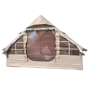 Easy Setup Portable Inflatable Air Cabin Oxford Tent Hand Pump 4 Seasons Waterproof Camping Air Tent with Mesh Chimney Window