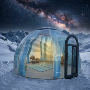Eco-Friendly Dome Tent with Transparent PC Cover, Starry Sky Design, and Waterproof Construction for Camping