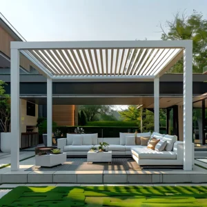Electric 3×3 Canopy Gazebo Pavilion Modern Outdoor Metal Roof Aluminium Luxury Nature Type