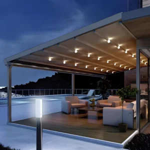 Electric Aluminum Remote-Control Outdoor Gazebo Canopy Pergola Waterproof Terrace