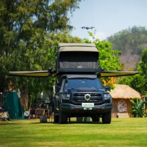 Electric Remote Control Dual Level Pickup Tent Family Camping with 270 Awning for F150 Hilux Ranger Truck Camper Outdoor Travel