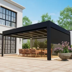 Electric Remote Control Rainproof Roof Louvers Bioclimatic Aluminum Pergola Canopy Outdoor