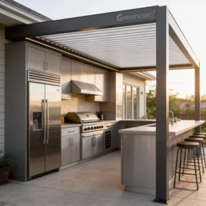 Electric Retractable Outdoor Aluminum Pergola Canopy Gazebo with Waterproof Roof