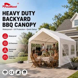 Elegant Backyard Party Tent 10x20ft Outdoor Event Canopy Waterproof BBQ Tent for Family Reunion and Celebration