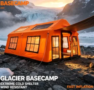 Elegant Luxury Look All Weather Waterproof Inflatable Glamping Tent Outdoor Family Tent for Beach High End Glamping Trip