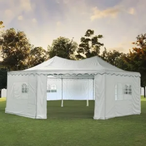 Elegant White Wedding Party Tent with Steel Frame 890x650x380cm for Banquet and Events