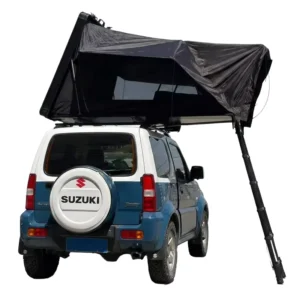 Elevated Camouflage Rooftop Tent Hard Shell 40% Extra Space Skyview Window USB Outlet Full Circle LED Strip