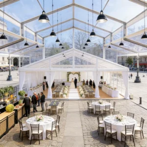 European Glass Conservatory Atrium Tent Clear Span Orangery Wedding Cathedral Banquet Reception Hall