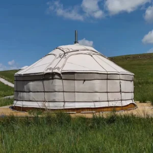 European Style Winter Family Tent Bamboo Art PVC Yurt for Outdoor Glamping Mobile Canvas House