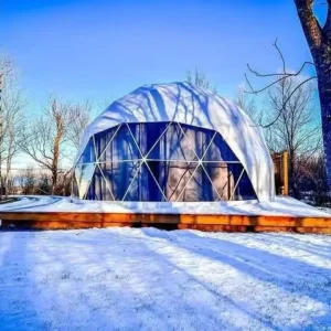 Event Rental Four-Season Geodesic Dome Tent with Transparent Tempered Glass, 4/5/6/7/8M