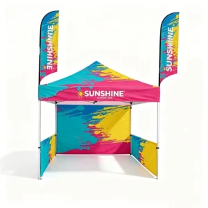 Event Tent 10×10/10×20 FT Pop-up Trade Show Canopy with Sidewalls, Heavy Duty UV Protection