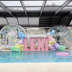 Event Wedding Party PVC Inflatable Transparent Igloo Dome Twin Double Bubble House for Kids and Adults