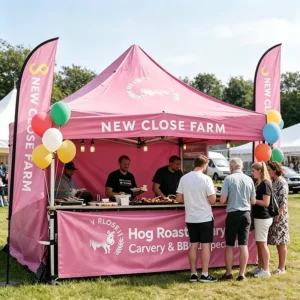 Exhibition Tent for Events Pop-Up Canopy Tent Customized 10×10 Trade Show Pink Advertising Pop-Up Tent