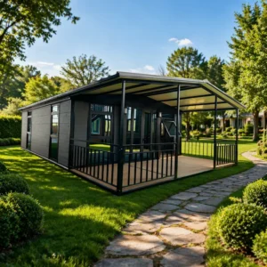 Expandable Mobile House with Outdoor Bar Setup for Farmhouse and Villa Prefab Container Homes Steel Structure