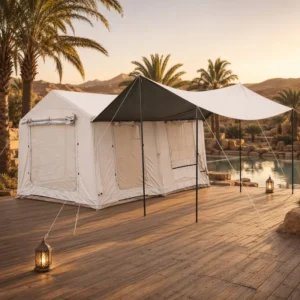 Extra Large 12sqm Camping Tent Family Suite Integrated Sunshade Tarp Waterproof Oxford Fabric Luxury Glamping House Party Station