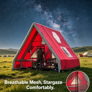 Extra-Large Inflatable Camping Tent, 7-Person Capacity, Divided Bedrooms for Group Camping