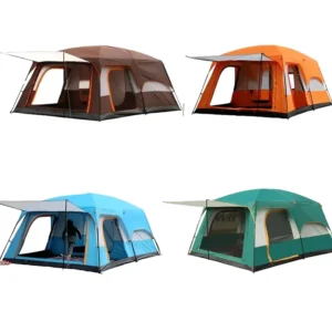 Extra Large Outdoor Camping Tent for 4-8 Persons Waterproof Family Structure with Two Bedrooms for Big Campsites