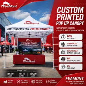 FEAMONT 4×6 Folding Tent Waterproof Outdoor Canopy for Event Party Market Stall Trade Show Commercial OEM Manufacturer