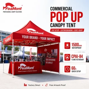 FEAMONT Folding Tent 3×3 Waterproof Pop up Canopy for Outdoor Party Event Trade Show Market Stall OEM Manufacturer
