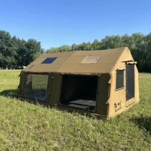 FR Cotton Oxford Custom House Tents Large Space Family Air Tent with Skylight for Outdoor Adventures