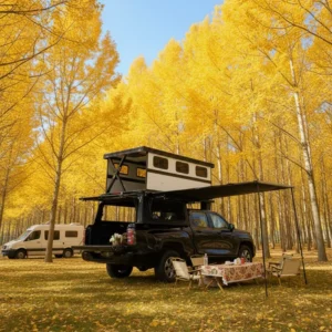 FRP Electric Full Hard Wall Rooftop Camper with Automatic Opening Solar Option for Pickup Truck Van RV Mercedes Sprinter