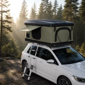 Factory Aluminum 4×4 Car Rooftop Tent Box, Hard Shell, 2-3 Person, Four-Season Camping Tent