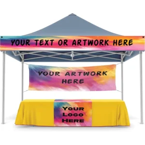 Factory Custom Digital Printed Crown 3×3 Pop Up Canvas Canopy Trade Show Tent Fire Retardant & Waterproof