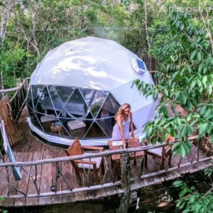 Factory Custom Glamping Dome Tent 8m with One Bedroom Kitchen PVC Windproof for Luxury Outdoor Party Desert Resort with High ROI