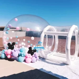 Factory Custom Outdoor White PVC Transparent Inflatable Bubble House Bouncer with Slide