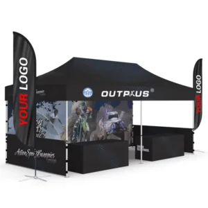 Factory Custom Printed Aluminum 10ft, 15ft, and 20ft Easy-Up Marquee Gazebo Canopy Tent