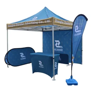 Factory Custom Printed Waterproof Windproof UV-Resistant Folding 10×10 Display Event Tent Aluminum Frame Oxford