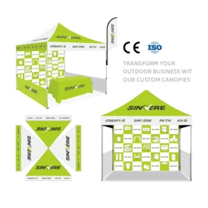 Factory Custom Waterproof Pop-Up Canopy Tent 10ft/20ft for Outdoor Business Events with Carry Bag