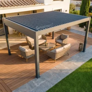Factory Customized Freestanding Canopy Kit Manual Sun Shade Backyard Balcony Aluminum Louvered Pergola