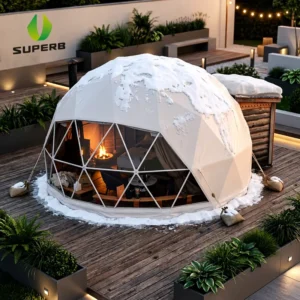 Factory Customized Hotel Igloo Glamping Tent Dome Waterproof Outdoor Four-Season Steel Frame PVC Fabric