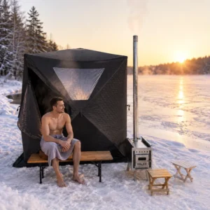 Factory Direct 5-6/6-8 Person Big Outdoor Square Oxford Sauna Tent with Heating Stones Foldable Mobile Beach Sauna Room