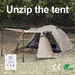 Factory Direct Four-season Double Layer Full Unzip Dome Tent Detachable Sun Canopy Wind Resistant Waterproof Camping