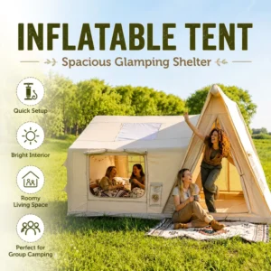 Factory Direct Glamping Tent Waterproof Windproof 420d Oxford 6-8 Persons Inflatable Tent Roof Tent Outdoor Camping