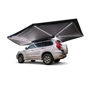 Factory Direct Outdoor 4×4 Offroad Vehicle Side 180+270 Degree Car Side Awning With LED Light Camping Sunshade Canopy