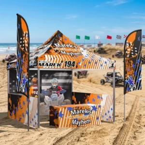 Factory Direct Sale Foldable Waterproof Windproof Aluminum Frame Thermal Transfer Printed Marketing Pop Marquee Advertising Tent