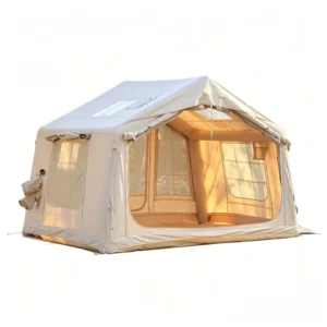 Factory Direct Square Cabin Inflatable Tent 10-Minute Setup Waterproof Glamping Cotton Tent With Chimney Port