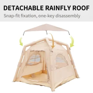 Factory Direct Square Inflatable Camping Tent Oxford Four season Removable Top Rain Cover Quick Disassemble Breathable Mesh