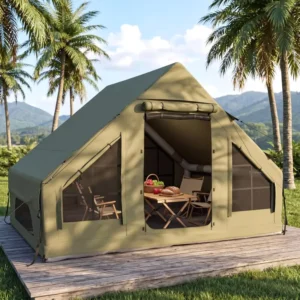 Factory Direct Supply High-End Inflatable Camping Tent 300D Oxford Fabric 6.3㎡ Spacious Interior