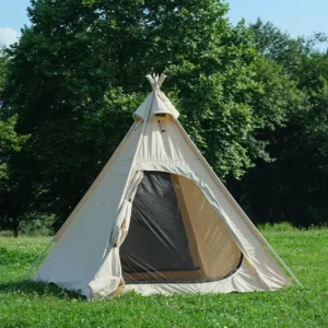 Factory Direct Tipi Glamping Tent Oxford Waterproof 3-5 Person Teepee Tent with Ventilation Chimney Hole for Camping