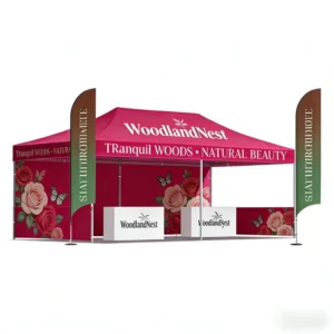 Factory Direct Trade Show 3x3m Hexagonal Aluminum Alloy Frame Folding Gazebo Tent, Full Walls, 300D Oxford Fabric, Waterproof