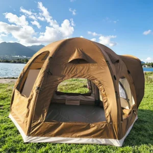 Factory Large Hexagonal Portable Automatic Air Pump Inflatable Camping Tent Waterproof Oxford Fabric Four Season