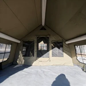 Factory Luxury 17.2sqm Inflatable Camping Tent Cotton Large Family Glamping Air Tent Waterproof Two Bedrooms Quick