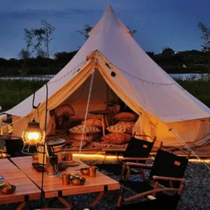 Factory Make Yurt Glamping Tent Outdoor 3m 4m 5m 6m 7m 8m Bell Tent Waterproof and Fire Retardant Bell Tents for Sale