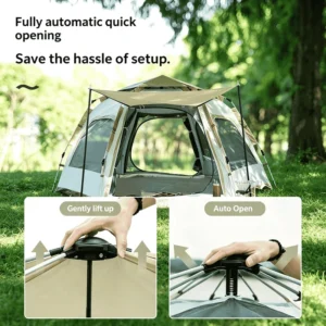 Factory OEM Outdoor 1000mm Waterproof 210D Oxford Cloth All Season 3-4 Person Auto Tent Automatic Pop Instant Camping Tent
